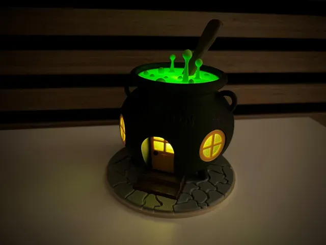 Hexenkessel-Häuschen (Halloween) für LED-Teelicht — Фото 2 из 5