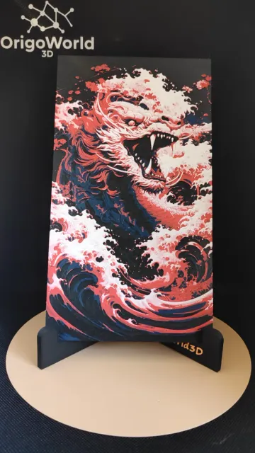 Red Dragon (4 Colors Filamant Painting) - HueForge — Фото 3 из 4
