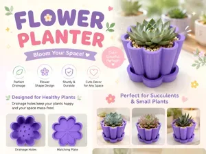 Flower Blossom Planter with Drip Tray