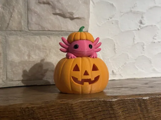 Axolotl GlowPaws Tealight Holder Pumpkin — Image 2 of 4
