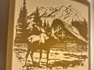 Moose with Cabin Night Light