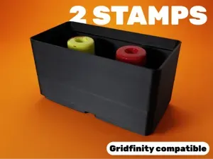 Gridfinity 1x2 Bin for 2 Stamps