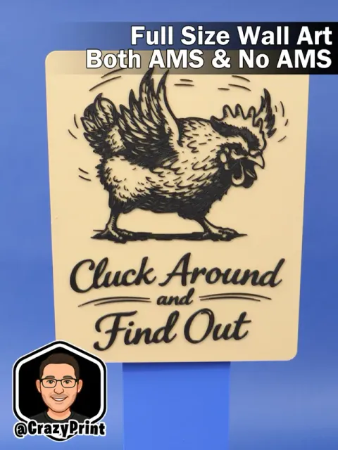 Funny Chicken Cluck Around Sign / Wall Art -No AMS — Фото 3 из 6