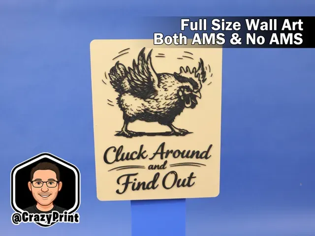 Funny Chicken Cluck Around Sign / Wall Art -No AMS — Фото 2 из 6