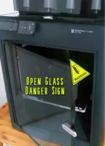 Open Glass Danger Sign - Series X1 and P1