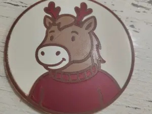 Christmas Coaster – Horse with Santa Hat