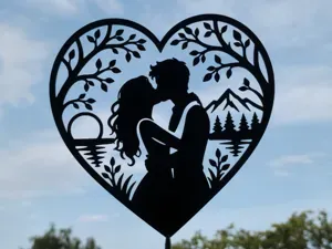 Romantic Couple Heart Wall Art