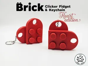 Brick Fidget and Keychain - Heart edition