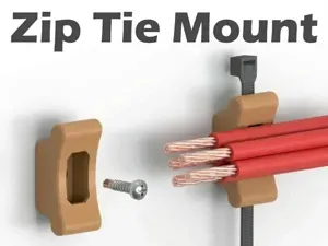 Strong Cable Tie Mount – Screw Fixing, No Supports
