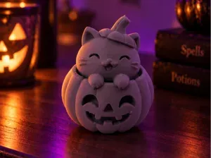 Pumpkin Peek Cat