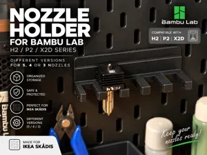 IKEA SKÅDIS Nozzle Holder –Bambulab H2 / P2 / X2D