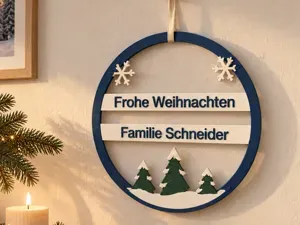 Weihnachtsring - Winterwald mit Namen