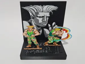 Guile Street Fighter 2 Pixel Art Figure