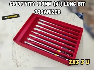 Gridfinity 100mm (4") Long Bit Organizer - 2x3 3U