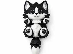 Tuxedo Cat Articulated Flexi