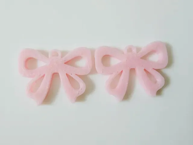 Pink Bow Earrings - Cute 3D Printed Kawaii Jewelry — Фото 2 из 7