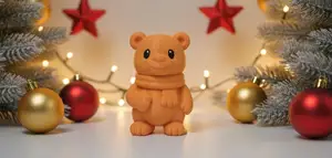 Teddy Bear in Cozy Scarf Christmas Figurine