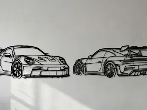 Porsche 911 GT3 RS (992) - Minimalist 3D Wall Art