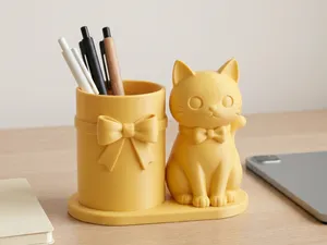 猫猫蝴蝶结收纳筒