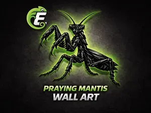 Praying Mantis Wall Art – Low Poly Decor