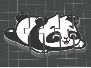 Cute Flexi Panda Keychain Made by MakerLab