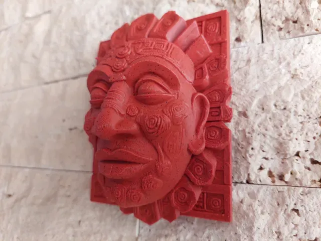 Mayan Face Sculpture-Ancient Inspired 3D Print v8 — Image 2 of 5