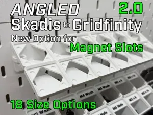 Angled SKADIS to Gridfinity Base