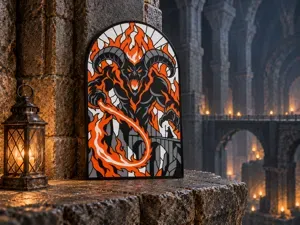 Balrog Stained Glass Wall Art