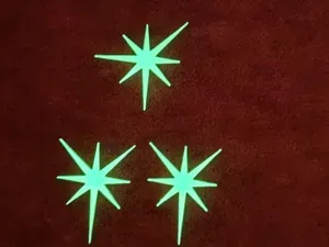 8 points stars - glow in the dark
