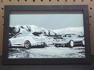Mazdaspeed3 and Mazda Miata - HueForge Canvas Art