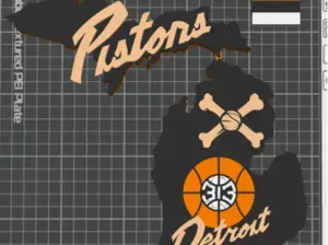 Detroit Pistons City Connect wall/desk art mitten