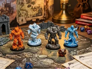 4 Elementali (Fuoco, Acqua, Terra, Aria) Miniature