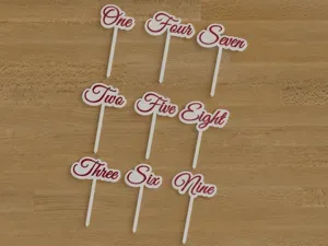 Birthday numbers 1-9 - cake topper