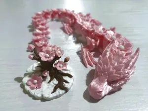 Articulated cherry blossom dragon