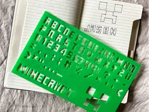 Minecraft Font Alphabet and Numbers Stencil