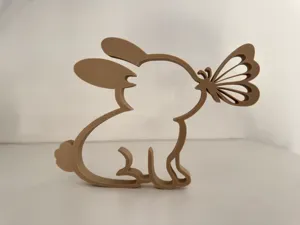 Deko Osterhase mit Schmetterling Aufsteller