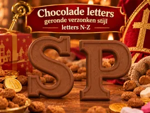 Sint Chocolade letters N-Z - verzonken/ronde rand