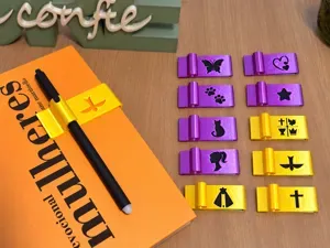Porta Caneta de Encaixe para Livros e Cadernos