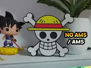 One Piece Logo Jolly Roger Luffy Skull NO AMS/AMS