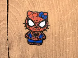 Hello Kitty as Spiderman fridge magnet