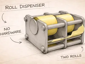 Dual Label Sticker Roll Dispenser Holder