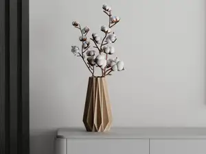 Vase big ribs triangle