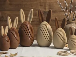 Elegant Spiral Easter Bunny Eggs