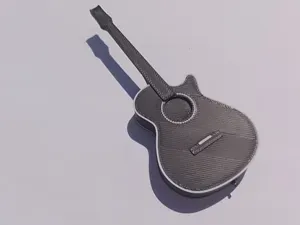 Guitar shaped pick holder