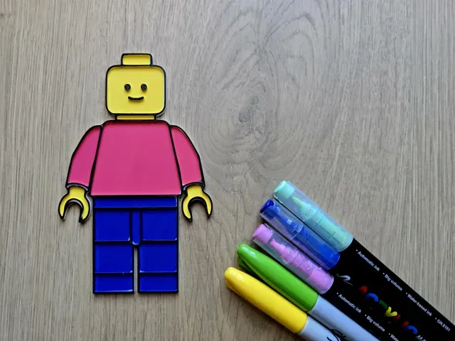 Brick Building Man DIY Coloring Craft LEG0 — Image 2 of 3