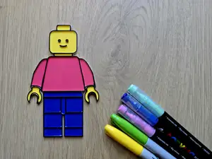 Brick Building Man DIY Coloring Craft LEG0