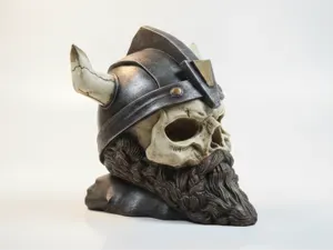 Viking Skull Warrior Sculpture 3D Printable