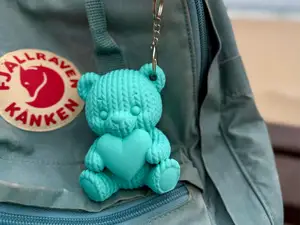 Knitted teddy bear keychain | Adorable Ornament