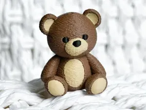 Cute Teddy Bear Keychain (no supports)