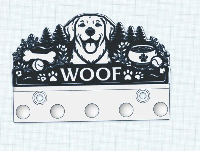 Dog Leash & Key Holder – WOOF Wall Organizer — Фото 4 из 4